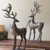 North Woods Metal Reindeer Sculptures - Set of 2