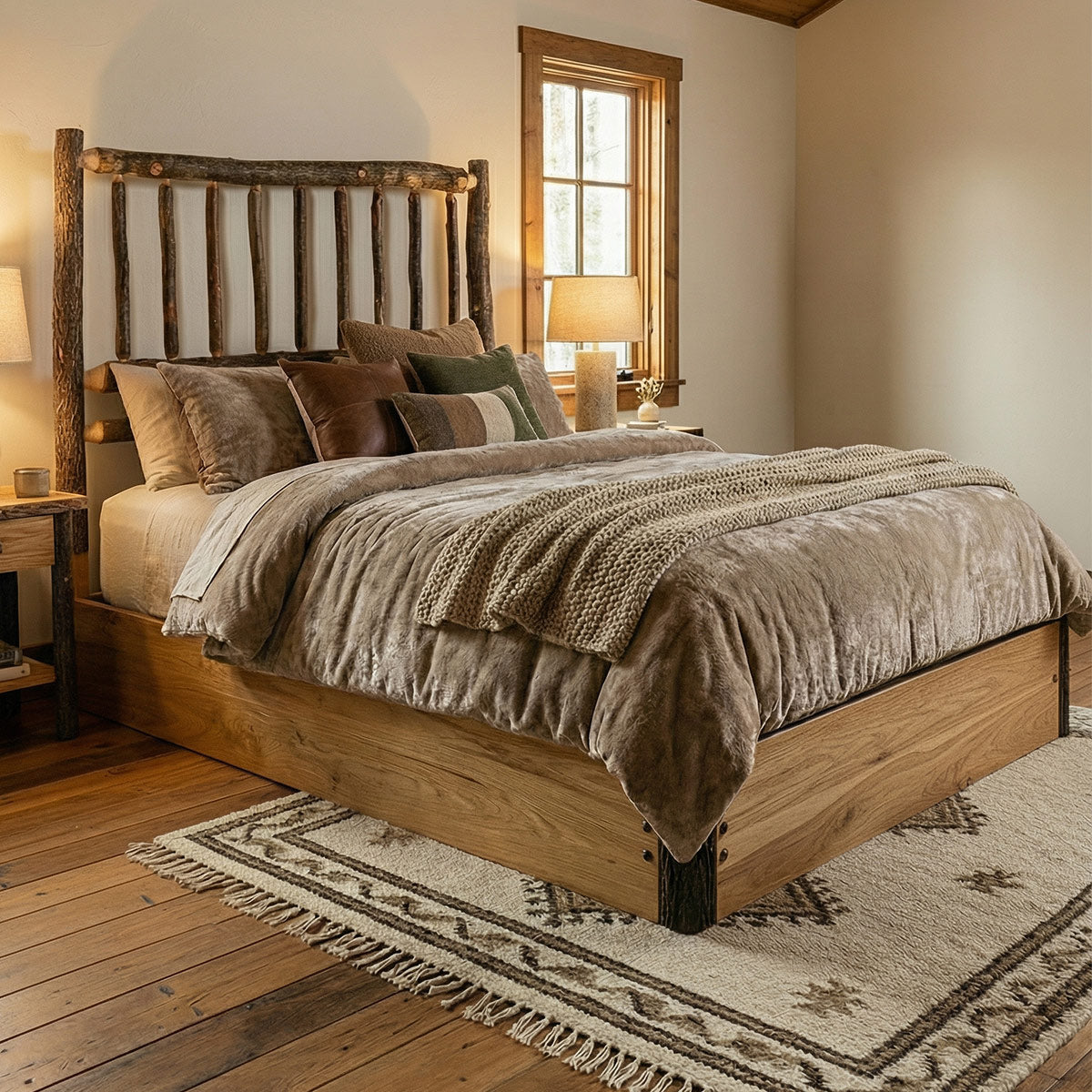 Hickory Platform Bed - Twin
