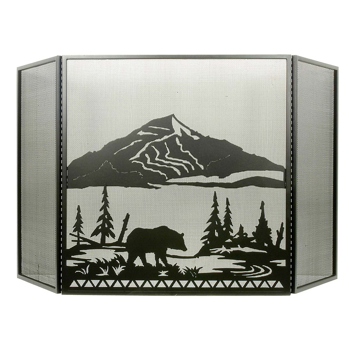 Mountainside Bear Fireplace Screen