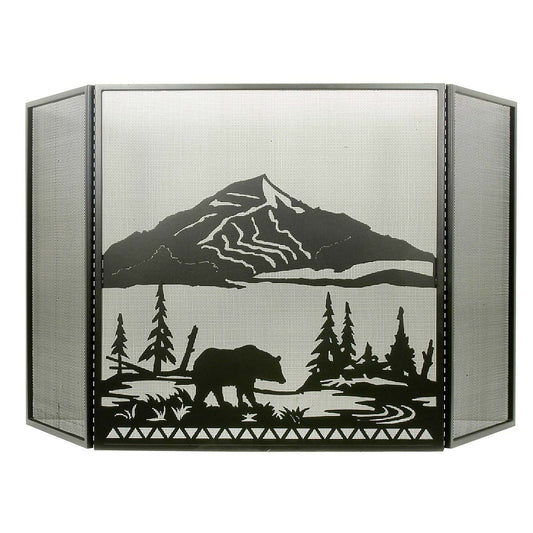 Mountainside Bear Fireplace Screen
