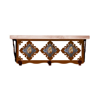 Picture Jasper Stone 20 Inch Pine Hook Shelf