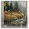Deer Stream Shower Curtain
