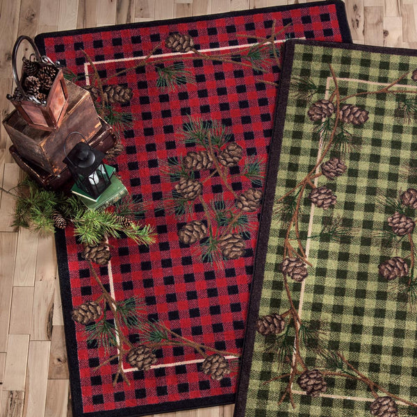 Wooded Pines Red Rug - 3 x 4