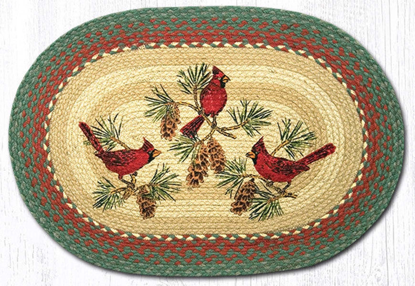 Three Cardinals Oval Rug