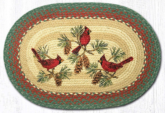 Three Cardinals Oval Rug