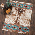 Turquoise Plains Cowhide Rug - 4 x 5