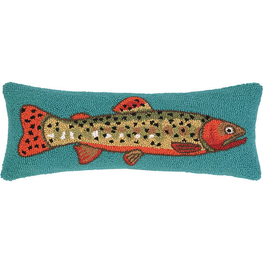 Traveling Trout Hooked Pillow - OUT OF STOCK UNTIL 09/10/2026