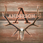 Rustic Monogram Personalized Stretched Canvas - Small