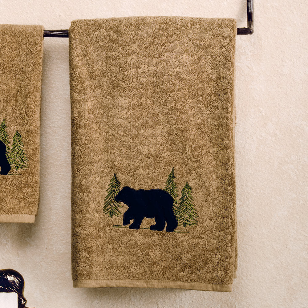 Black Bear Forest Bath Towel | Black Forest Decor