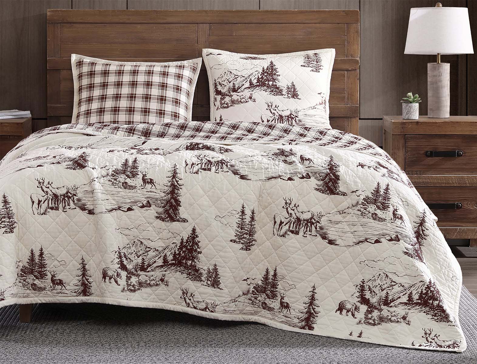 White Frost Reversible Quilt Set - Full/Queen