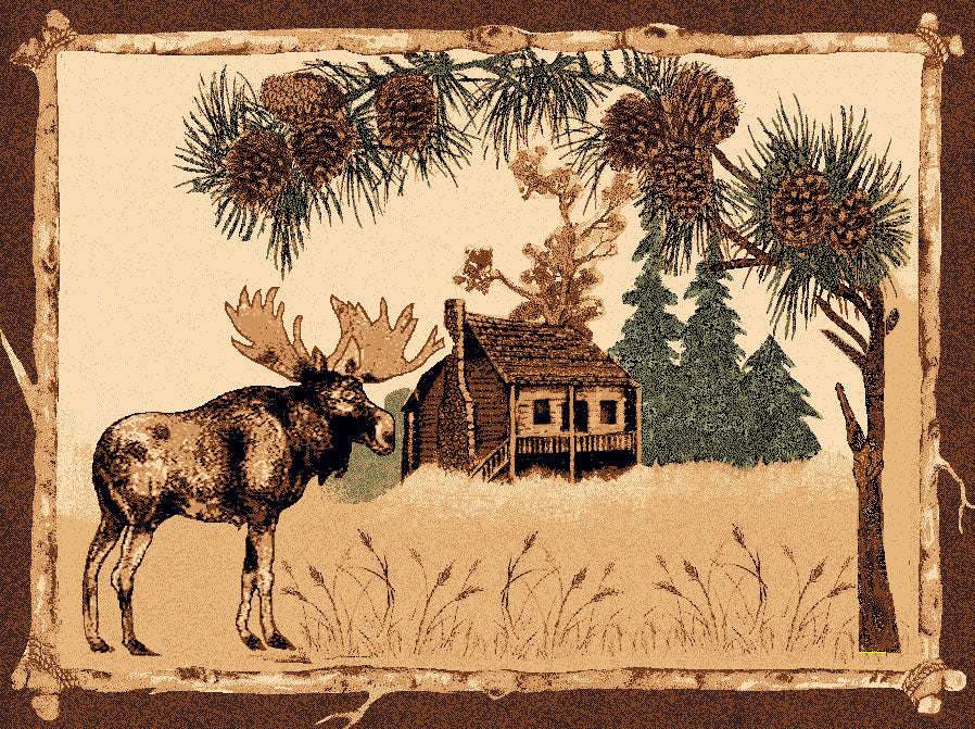 Cabin Moose Rug - 8 x 10