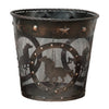 Western Horse Metal Waste Basket