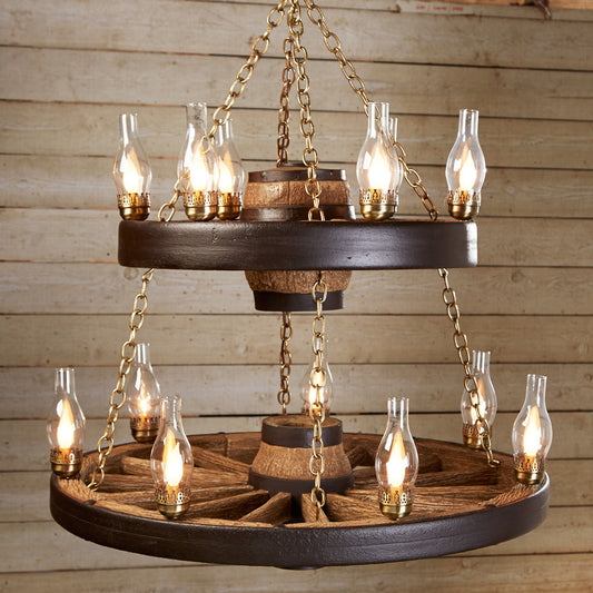 Double Wagon Wheel Chandelier