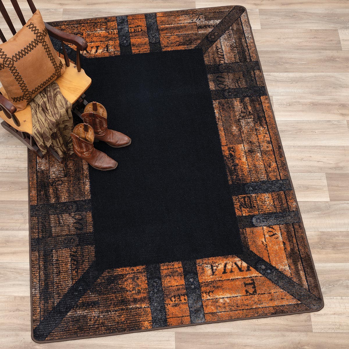 Vintage Oak Barrel Rug - 4 x 5