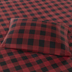 Red Plaid Flannel Sheet Set - Queen