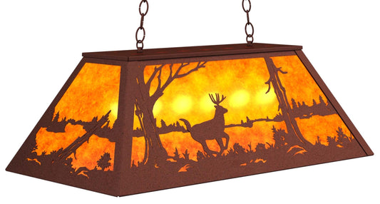 Amber Lakeside Deer Oblong Pendant Light