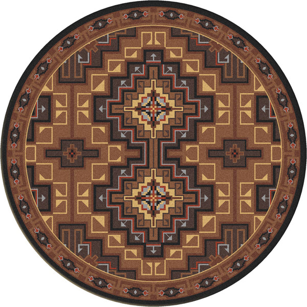 High Rez Southwest Rug - 8 Foot Round