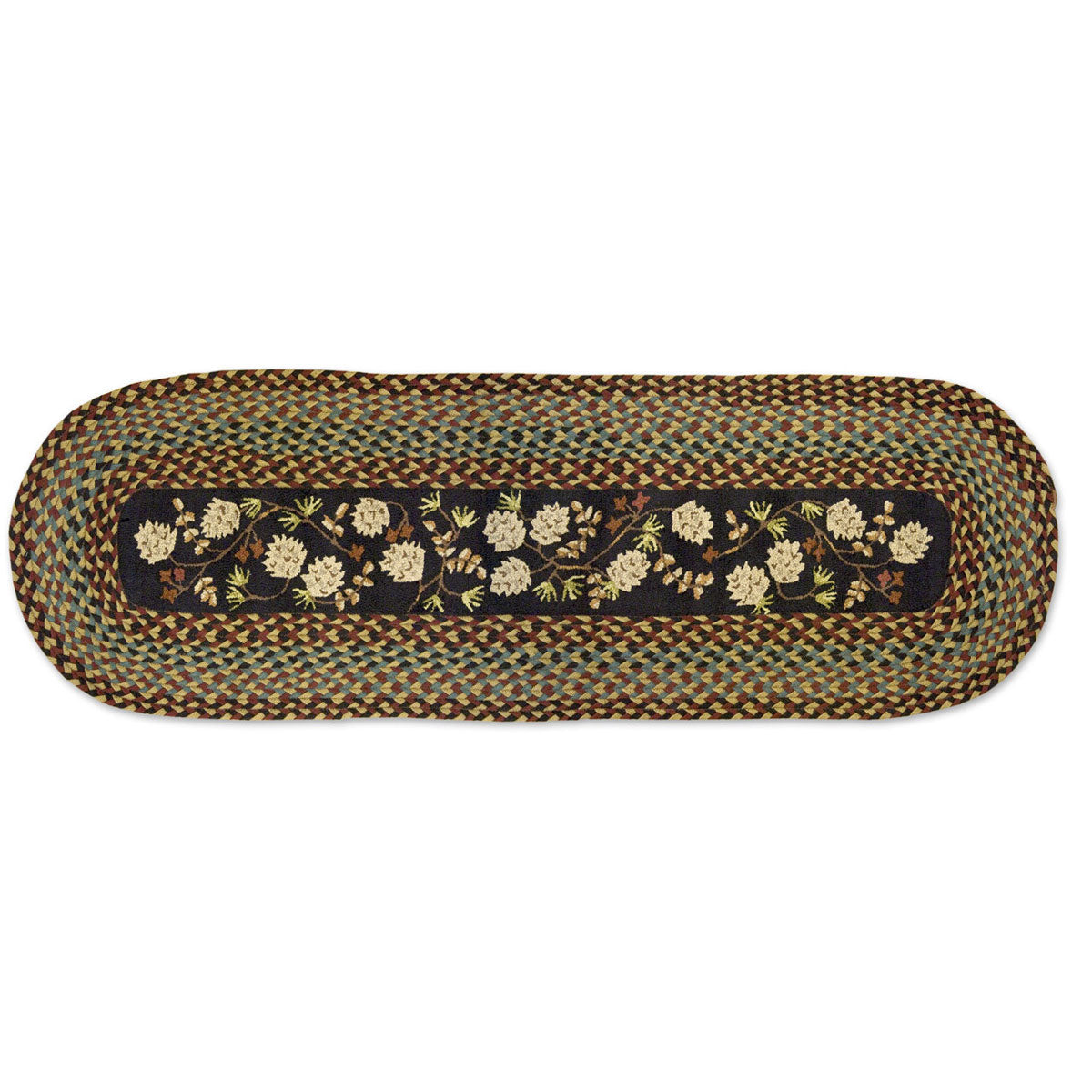 Pinecones & Berries Hooked & Braided Runner