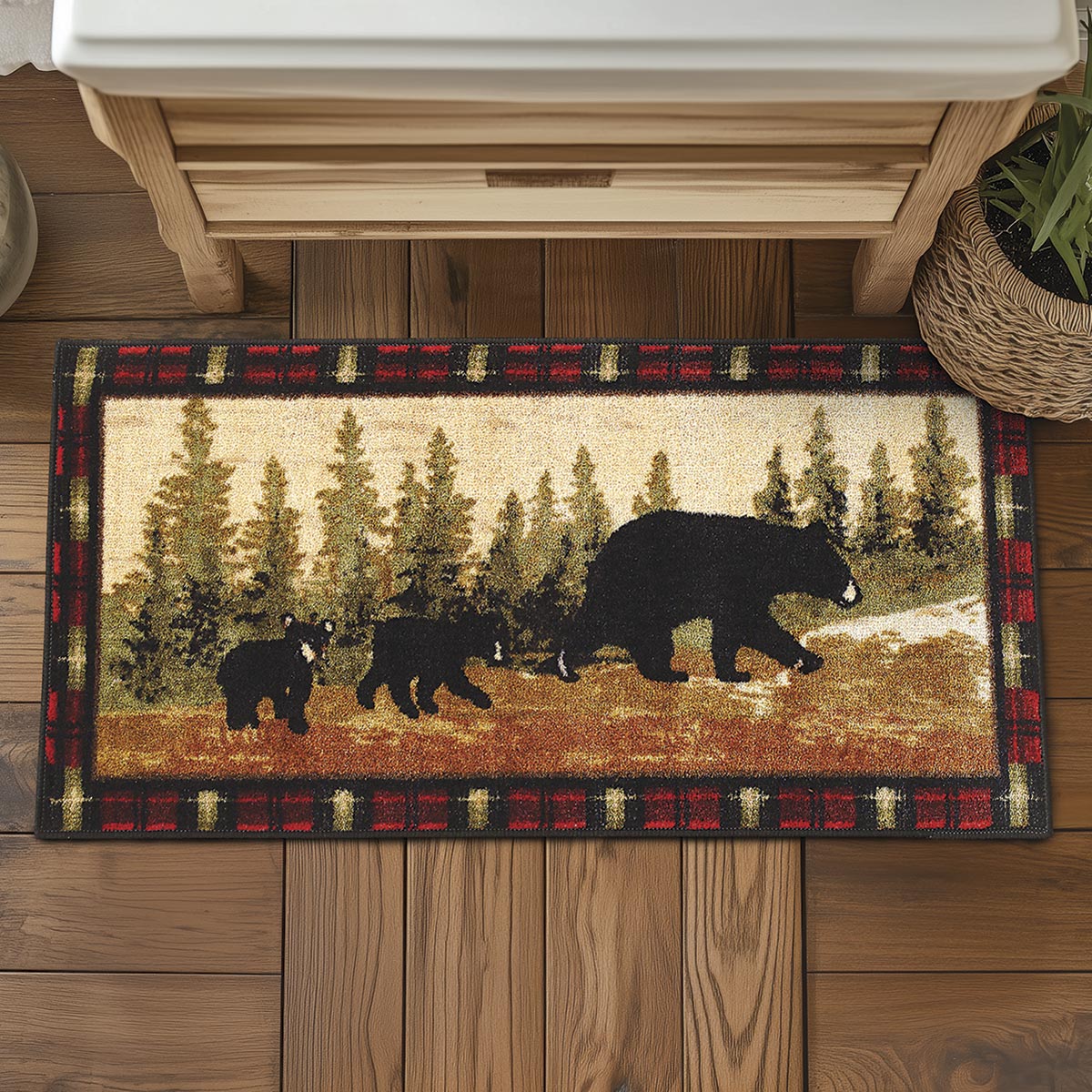 Bear Rugs: Family of Bears Bath Rug | Black Forest Decor