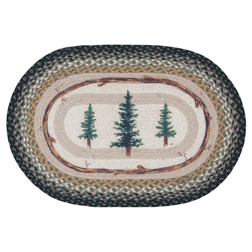 Forest Pines Braided Oval Rug