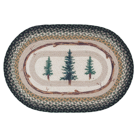 Forest Pines Braided Oval Rug