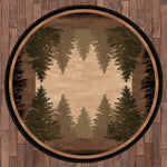 Tall Pine Woods Rug - 8 Ft. Round