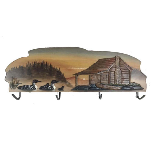 Loon Sunset Wooden Coat Rack - OUT OF STOCK UNTIL 06/23/2026