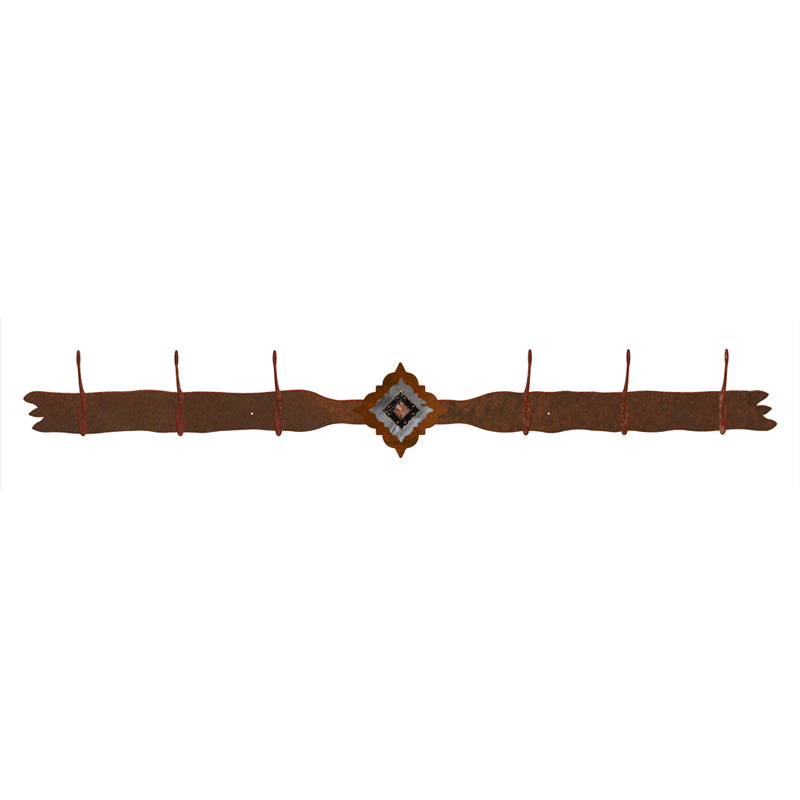 Diamond Copper Berry Concho 6 Hook Coat Rack