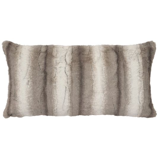 Angora Platinum Rectangular Cuddle Fur Pillow