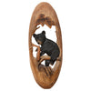 Black Bear Cub Oval Wood Carving Wall Art - OUT OF STOCK UNTIL 08/19/2026