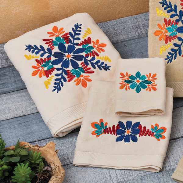 Southwest Bloom Towel Set - Cream