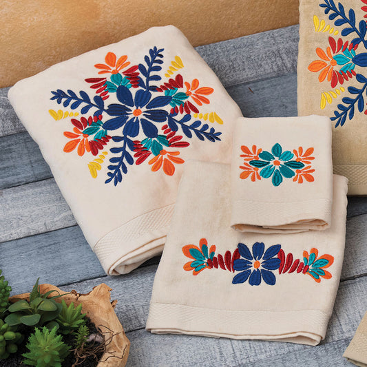 Southwest Bloom Towel Set - Cream