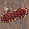 Bear Border Plaid Oval Rug