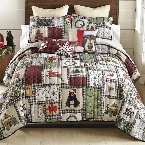Holiday Cabin Quilt Bed Set - King