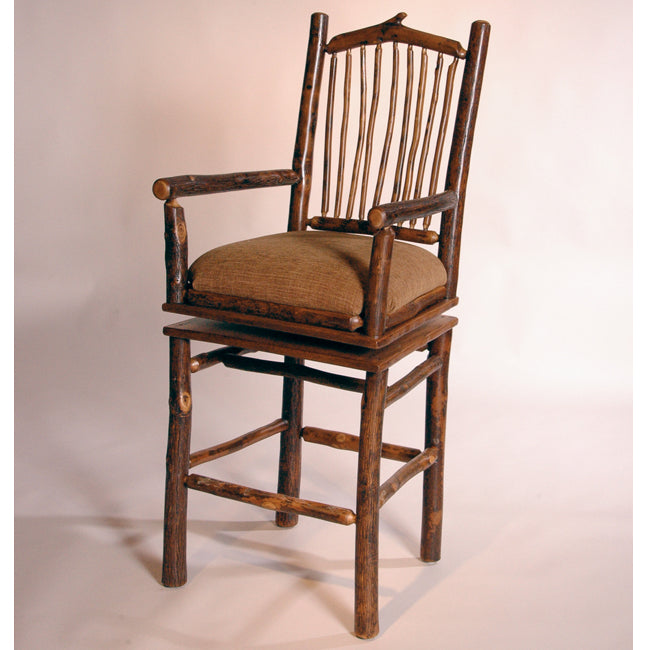 Black Forest Arched Hickory Swivel Bar Chair - Set of 2