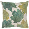 Falling Leaves Square Accent Pillow - White