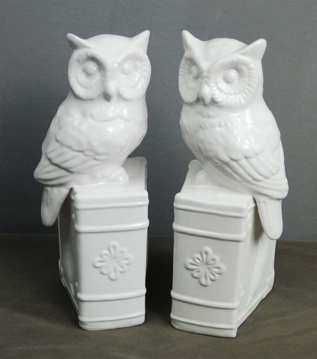 Perched Owl Decorative Bookends - Set of 2