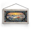 Sounds of Winter Stained Glass Art with White Frame