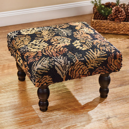 Scattered Pinecones Hooked Stool - OVERSTOCK