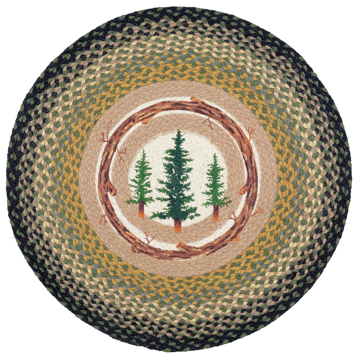 Tall Timbers Round Braided Rug