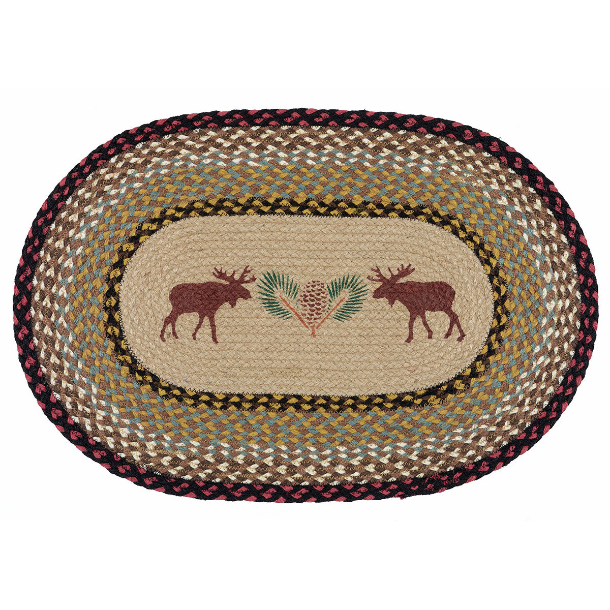 Moose & Pinecone Braided Rug - 20 x 30 - OUT OF STOCK UNTIL 07/06/2026