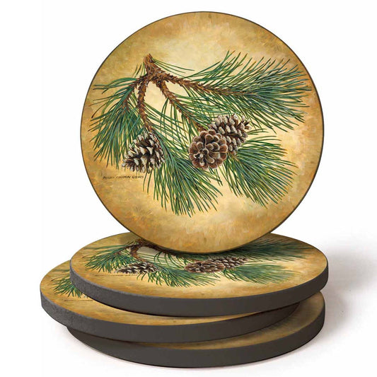 Pine Bough Coasters - Set of 4
