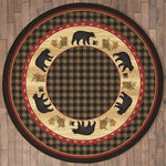 Bear Tracks Lodge Rug - 8 Ft. Round