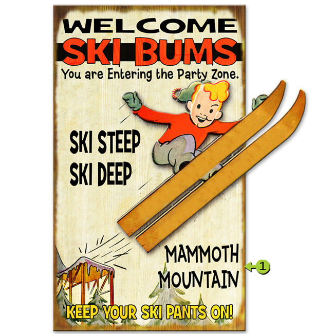 Welcome Ski Bums Personalized Sign - 23 x 39