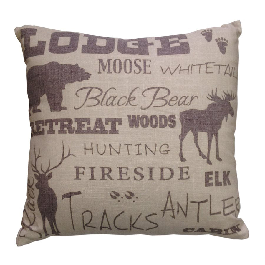 Lodge Words Print Accent Pillow