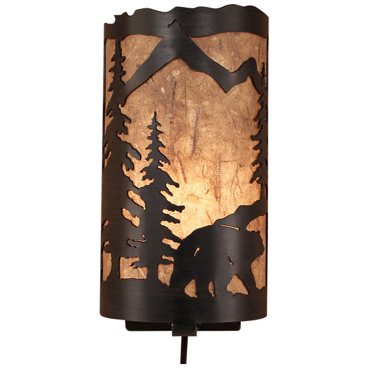 Kodiak Bear Scene Panel Sconce