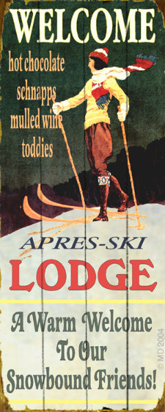 Ski Lodge Sign 14 x 36