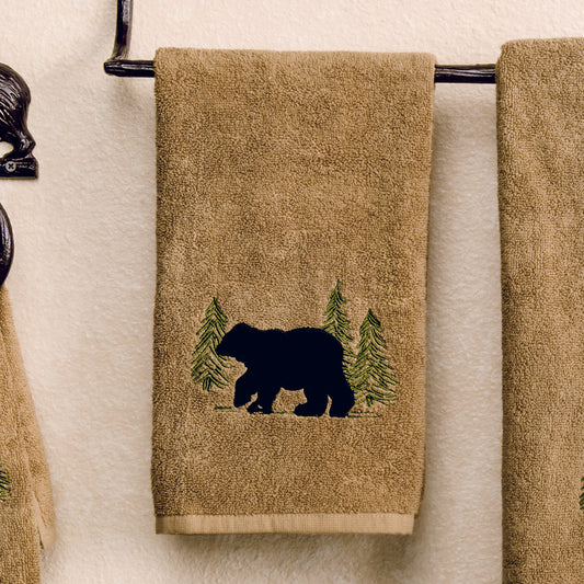 Black Bear Forest Hand Towel