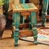 Old Wood Turquoise Barstool - 24 Inch