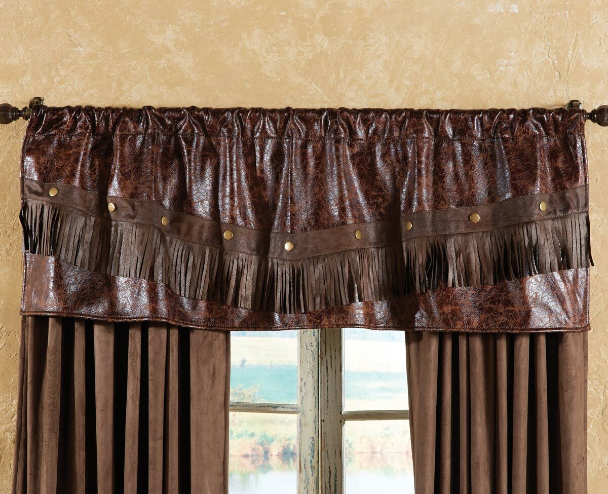 Distressed Leather Western Valance